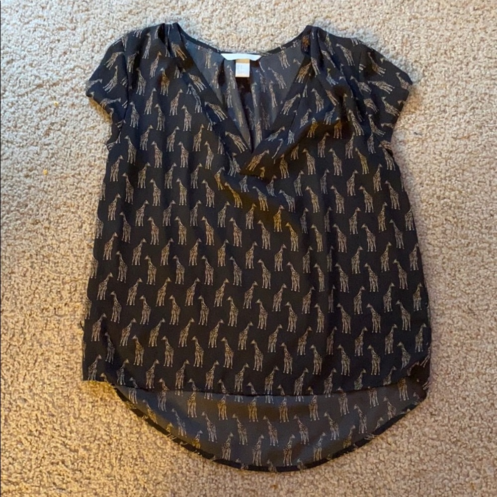 H&M giraffe print blouse